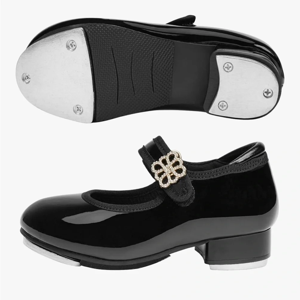 Elegant Black Tap Dance Shoes - Picture 2 of 3